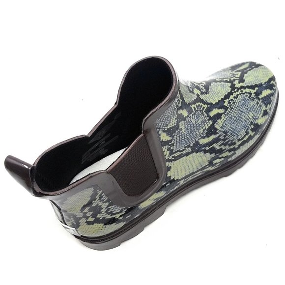 Women's Rainboots, Rubber Ankle Waterproof Rain Boots, RB-3169, Snake - Picture 3 of 4
